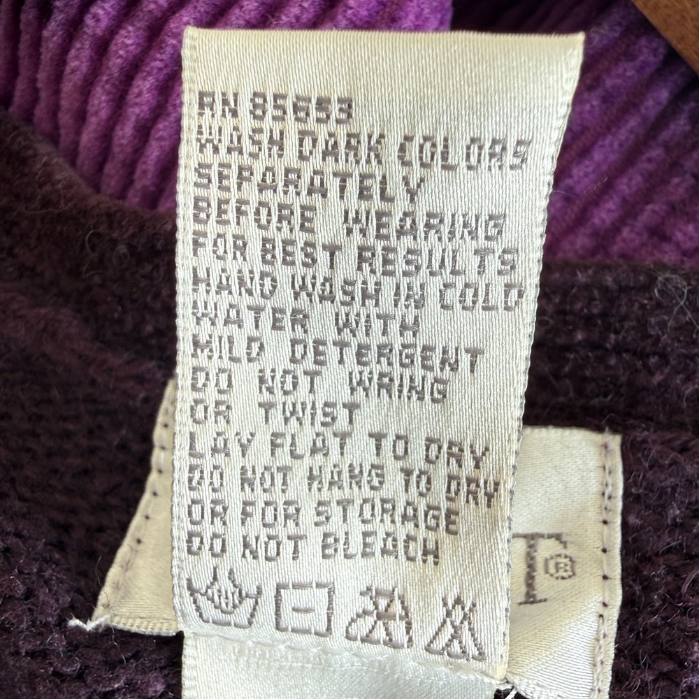 Vintage Koret Patterned Knit Sweater Vest Purple Teal Button Up Grandmacore M - Picture 8 of 9